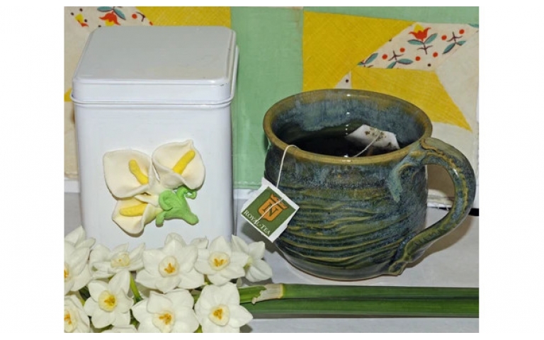 Calla Lily Tea Canister Using Modena Soft air dry clay